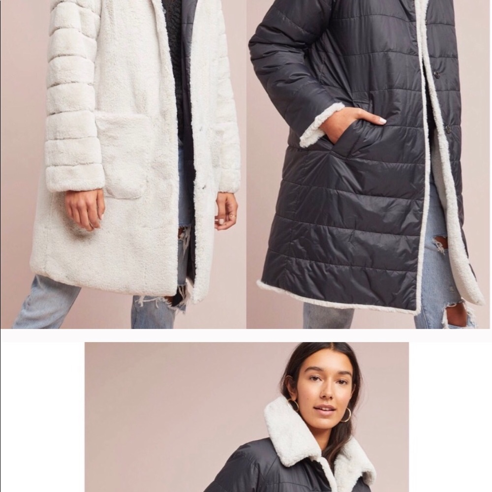 Anthropologie sanctuary reversible faux fur coat